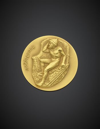 Medaglia commemorativa in oro giallo, g 24,10.-ENYellow gold commemorative...