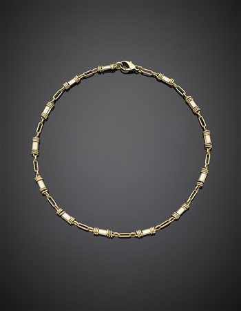 Catena da uomo in oro bianco e giallo, g 41,07, lungh. cm 45,60...