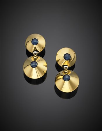 ORO57Orecchini pendenti in oro giallo e bianco rifiniti con calcedonio...