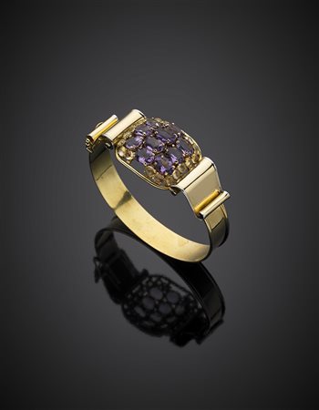 Bracciale in oro giallo con ametiste sfaccettate e citrini cabochon, g 25,57,...
