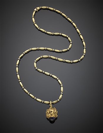CHIMENTOCatena in oro giallo con pendente traforato arricchito con un'...