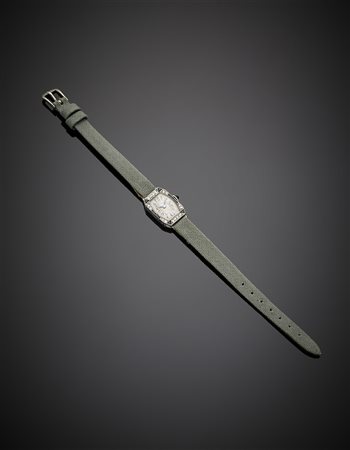 Orologio da polso da donna, in platino, diamanti e onice, n. inventario...