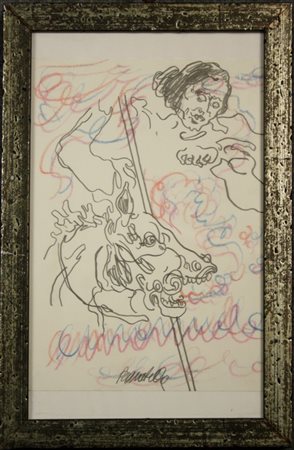 Firmato. BARATELLA PAOLO - Nato a Bologna nel 1935. Disegno matita su...