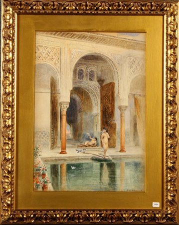 ODELMARK FRANS WILHELM - Svezia, 1849-1937. Acquarello su carta raff. ''NUDI...