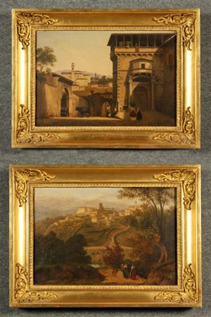 Firmato, datato. RAULIN ALEXANDRE - Francia, XIX secolo. Coppia di dipinti...