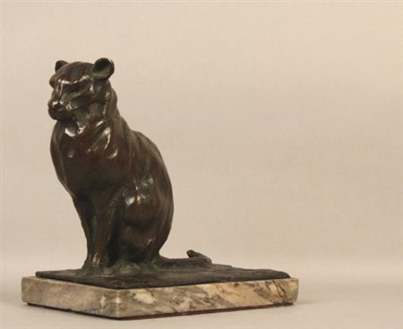 Firmato, datato. RIGHETTI GUIDO - Milano, 1875-1958. Scultura in bronzo raff....