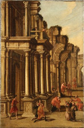 Firmato, datato. SCUOLA ITALIANA DEL XVIII SECOLO. Dipinto olio su tela raff....