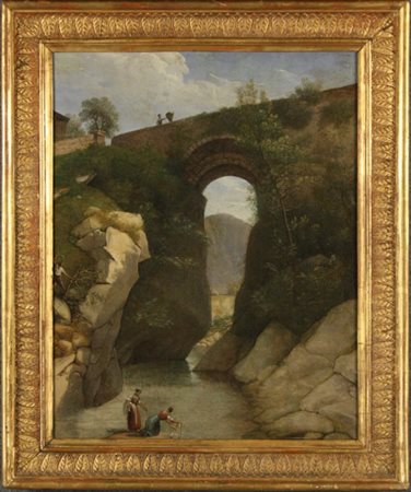 Firmato, datato. Dipinto olio su tela raff. ''L'ORRIDO DI BELLANO''. Fine...