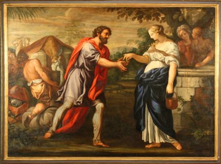 Firmato, datato. SCUOLA BOLOGNESE DEL XVIII. Dipinto olio su tela raff....