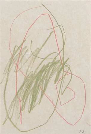 JAMES BROWN Los Angeles 1951 Drawing from the door, 1986 matite e pastelli su...