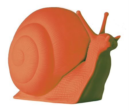 CRACKING ART Chiocciola multiplo in plastica arancio cm. 55x30x40, esemplare...