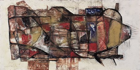 BRUNO LANDI Roma 23/03/1941 Paesaggio improbabile, 2008 olio su tela cm....