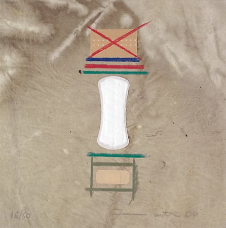 HERMANN NITSCH Vienna 1938 Senza titolo, 2004 collage e colore su relitto...