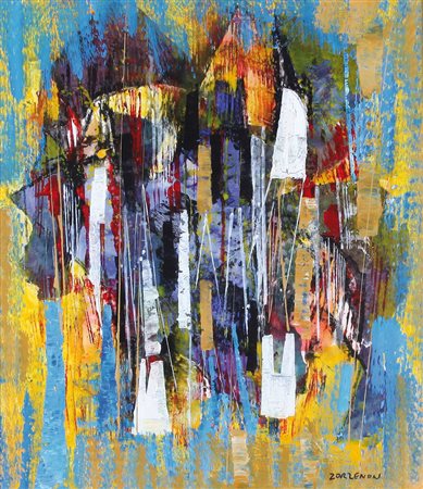 ELVIO ZORZENON Aquileia 1939 Emozioni tecnica mista su tela cm. 70x60, firma...