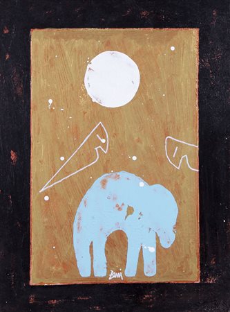 CORRADO ZANI Pordenone 1952 Solo, 2010 olio su tavola cm. 47x35, firma in...