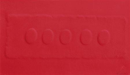 TURI SIMETI Alcamo 05/08/1929 Cinque ovali rossi, 2005 calcografia su cartone...