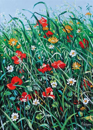 MICHELE CARPIGNANO Plagianello (Ta) 24/09/1958 Campo a Maggio olio su tela...