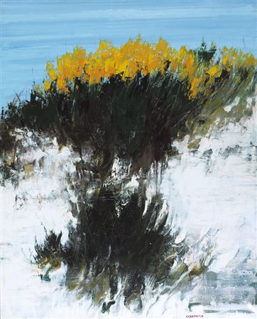 GIANCARLO CAZZANIGA Monza (Mi) 20/09/1930 Ginestre olio su tela cm. 100x80,...