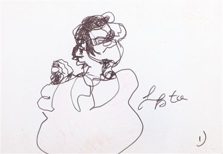 TANO FESTA Roma 02/11/1938 - Roma 09/01/1988 Figura tecnica mista su carta...