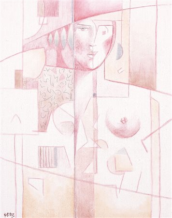 DANILO MANENTI Cagliari 1951 Grande donna, 2001 sanguigna e seppia...