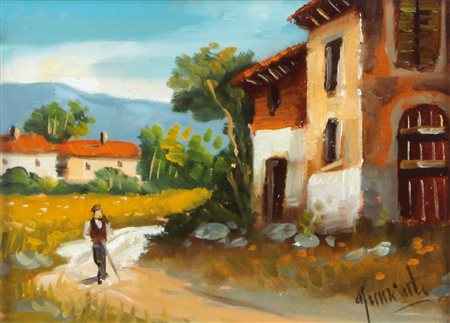 ANTONIO NUNZIANTE Napoli 1956 Estate, 1978 olio su cartone telato cm. 13x18,...