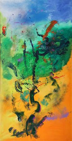 ERNESTO TRECCANI Milano 26/08/1920 - Milano 27/11/2009 Antibes olio su tela...