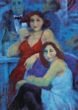 REMO SQUILLANTINI Stia (Ar) 1920 - Firenze 06/08/1996 Al bar, 1979 olio su...