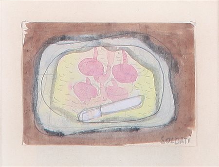 ATANASIO SOLDATI Parma 25/08/1896 - Parma 27/08/1953 Natura morta penna e...