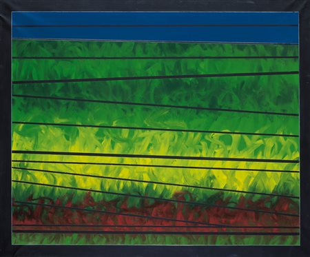 FRANCO ANGELI Roma 14/05/1935 - Roma 12/11/1988 Paesaggio, 1988 smalti su...