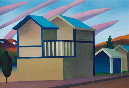 SALVO Leonforte (En) 22/05/1947 Viaggio in Islanda olio su cartone cm. 34x49,...