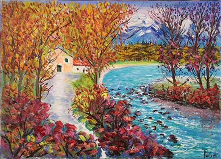 ANTONIO IALENTI Campobasso 12/07/1937 Fiume Sesia (Piemonte) olio su tela cm....