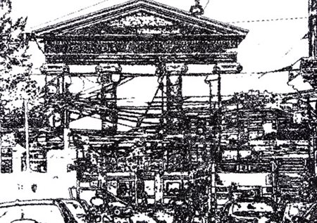 LEONIDA DE FILIPPI Milano 17/04/1969 Paesaggio urbano smalto su tela cm....