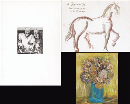 AUTORI VARI FRANZ BORGHESE Senza titolo acquaforte su carta cm. 50x35,...