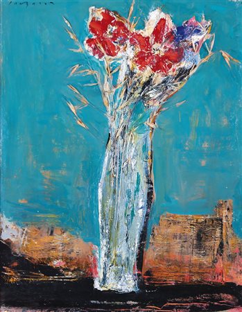 MIRKO PAGLIACCI Losanna 1959 Notturno fiori, fiori di campo con elementi...