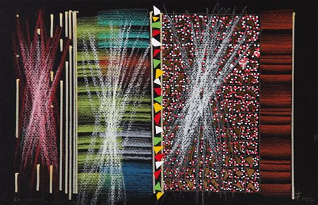 ENNIO FINZI Venezia 1931 Lo sguardo indiscreto pastelli, tecnica mista e...