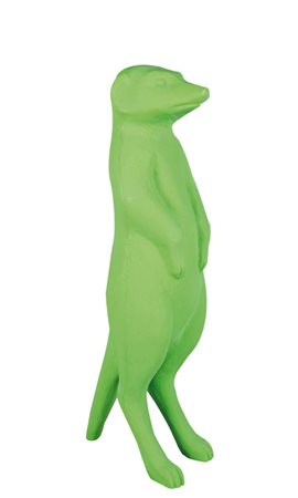 CRACKING ART Suricato multiplo in plastica verde cm. 120x49x48, esemplare...