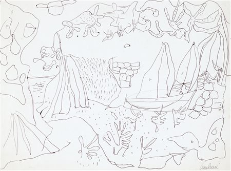 ENRICO PAULUCCI Genova 03/10/1901 - Torino 22/08/1999 Rocce e piante sulla...