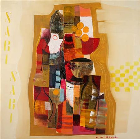 VITTORIOMARIA DI CARLO S. Marco in Lamis (Fg) 1939 Sari sari olio e collage...