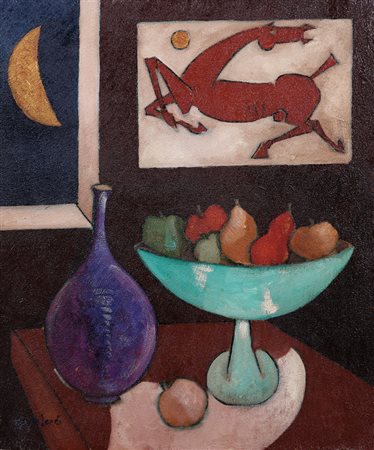 BRUNO LANDI Roma 23/03/1941 Natura morta, 2006 olio su tela cm. 60x50, firma...