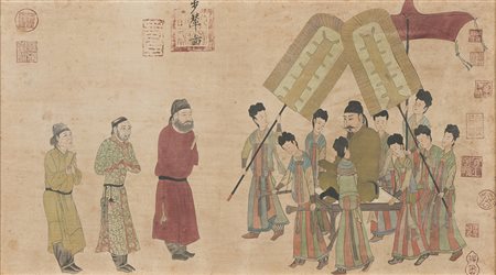 L'imperatore Taizong in missione diplomatica, da un dipinto di Zhao Mengfu....