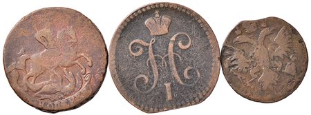 RUSSIA. Epoca degli Zar. Oltre 180 monete in rame. Conservazioni varie.