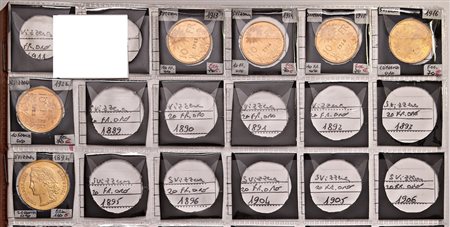 SVIZZERA. Confederazione. Album-collezione con 6 monete in oro (20 franchi...