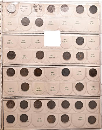 SVIZZERA. Confederazione. Album con oltre 450 monete da 1, 2, 5, 10 e 20...