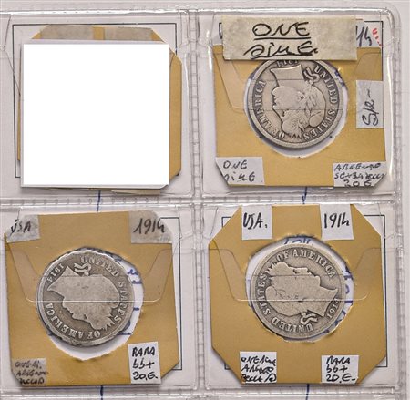 U.S.A. Circa 100 monete da 1 dime in argento, più 3 monete delle Filippine.