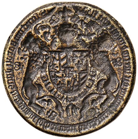 SIGILLI. Sigillo rotondo con stemma, da classificare. AE.