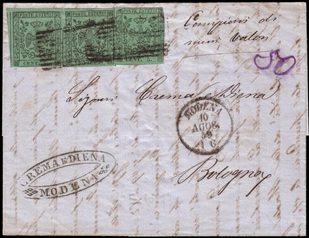 MODENA 1859 (10 ago.)Governo Provvisorio, Cisappennino Modenese.Lettera da...