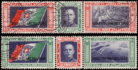 EGEO 1933Posta aerea "Crociera del Decennale". Coppia di trittici...