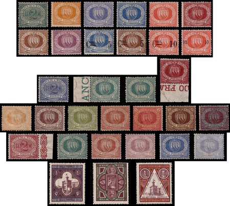 SAN MARINO 1877/1894Collezione completa delle emissioni "tipo" del periodo....