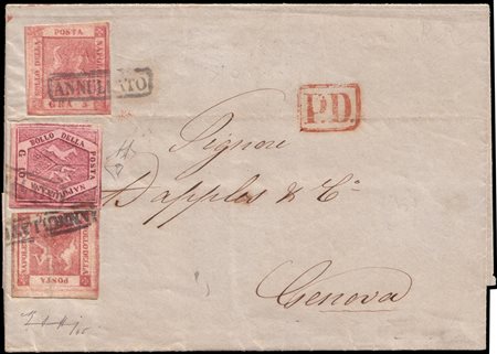 NAPOLI 1860 (24 nov.)Dittatura GaribaldiFalsi dell'epoca. Lettera con testo...