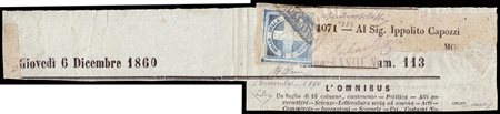 NAPOLI 1860 (6 dic.)Luogotenenza Garibaldi½ t. azzurro chiaro "Croce" usata...